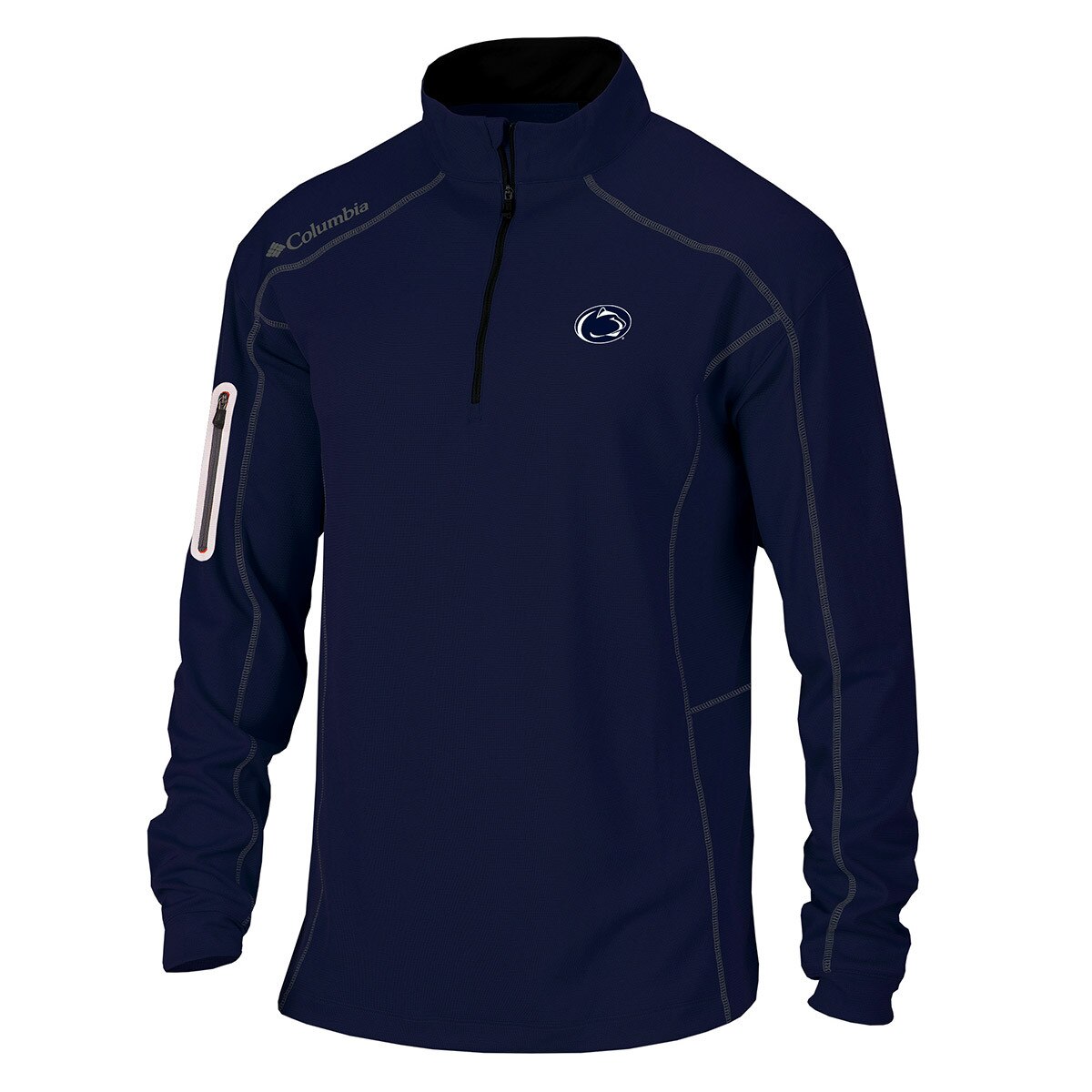 navy 1/4 zip Omni-Wick long sleeve with Penn State Athletic Logo